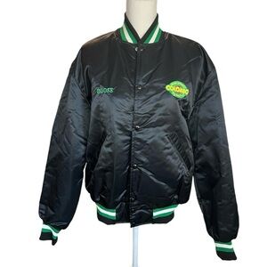 Vintage black Colombo bread Bomber Jacket street wear casual everyday snap front